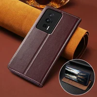 For XIAOMI POCO F5 Pro F5Pro 5G Flip Case Napa Texture Magnetic Cover Luxury Cowhide Genuine Leather Card Pocket Wallet Cases