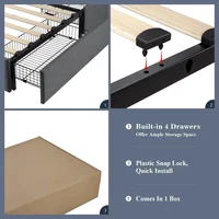 Upholstered Queen Platform Bed Frame with Storage - Image 4