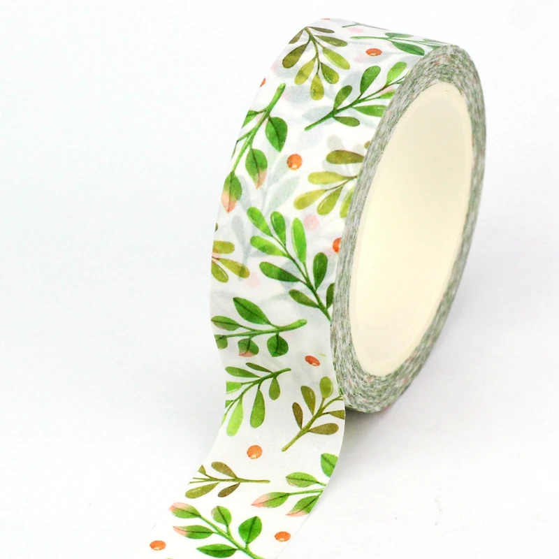 2024 NEW 1PC 10M Decor Green Leaves Spring Washi Tape for Scrapbooking Journaling Adhesive Masking Tape Cute Stationery 3