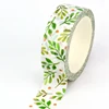 2024 NEW 1PC 10M Decor Green Leaves Spring Washi Tape for Scrapbooking Journaling Adhesive Masking Tape Cute Stationery 3