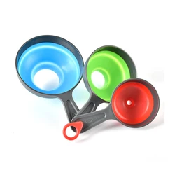 3-Piece Set: Silicone Folding Telescopic Kitchen Funnels (Kitchen Funnel)