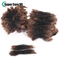 Extensions de cheveux afro en vrac bouclés crépus blonds, cheveux humains au crochet pour tressage, cheveux bruts, serrures vietnamiennes, sans trame, 50g 3