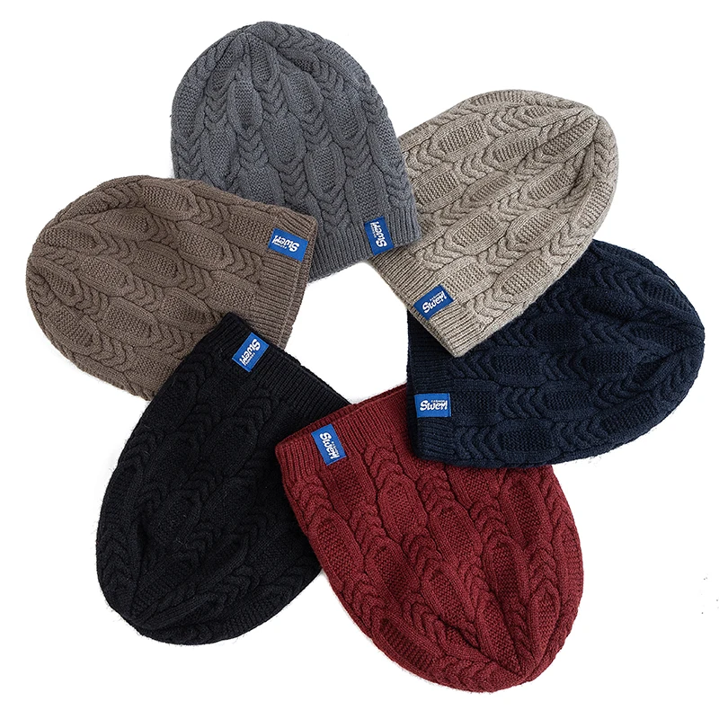 New Unisex Fashion Slouchy Beanie Hat Warm Cap Soft Winter Hat For Men Women Outdoor Thicken Ski Sports Knitted Hat