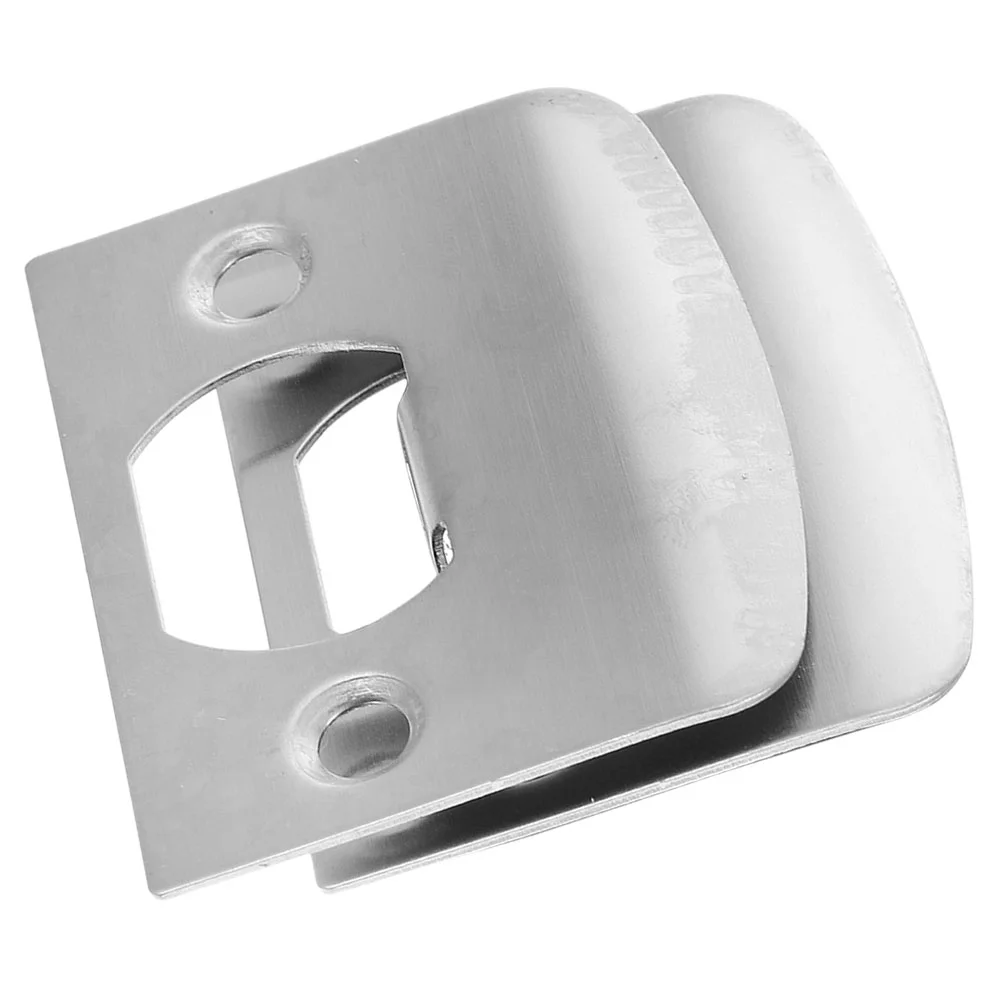 

2 Pcs Lock Tongue Buckle Door Reinforcement Plate Body Stainless Steel Repair Kit Hole Filler