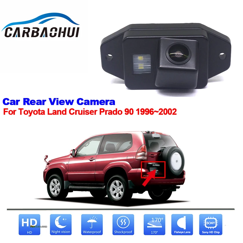 

CCD Full HD рыбий глаз камера заднего вида для Toyota Land Cruiser Prado 90 1996 1997 1998 1999 2000 2001 2002 автомобильный монитор заднего вида