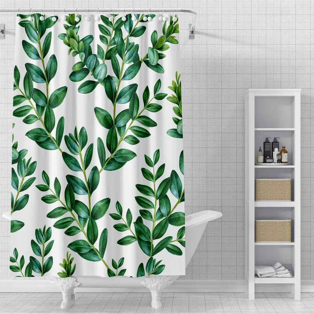 Tenda Doccia LIVILAN - Set Con 12 Ganci Motivo Fiori 183x183 Cm