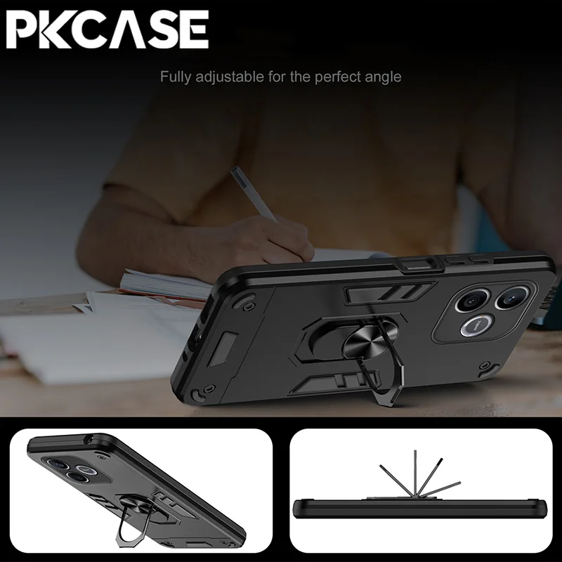 Shockproof Magnetic Bracket Phone Case with Ring Stand