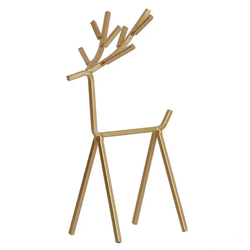 

1 Pc Creative Golden Deer Modern Durable Portable Metal Rack Deer Shape Furnishing Articles Iron Ornaments for Bedroom