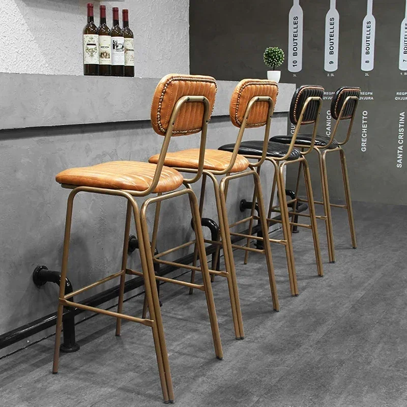 Simple Iron Bar Chairs Loft Industrial Style Metal The Bar Stools Nordic Designer Retro American High Feet Chair for Kitchen