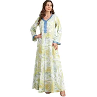 فساتين طويلة إسلامية على شكل حرف v على شكل حرف a للنساء أنيقة غير رسمية بأكمام طويلة عبايات مغربية إسلامية سعودية جلابية 3516 6