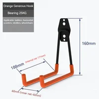 1PC Heavy Duty Metal Hook Garage Organizer Wall Mount Bicycle Hanger Hooks Wall Mount Anti-slip Storage Hook Garage Storage Tool 1