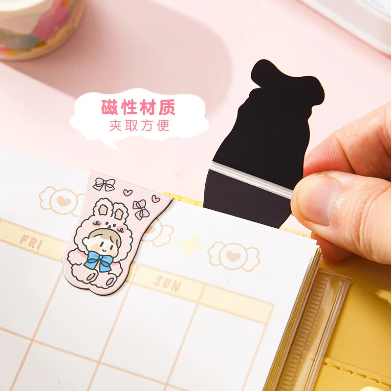 Magnetic Bookmark 10 pcs/pack Kawaii Girls Animals Cartoon Creative Stationery
