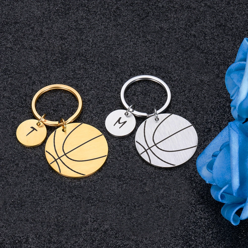 Basketball Keychain Birthday Gift Custom Single Letter Keyring Boyfriend  Key Holder Couple Gift Family Brother Key Custom