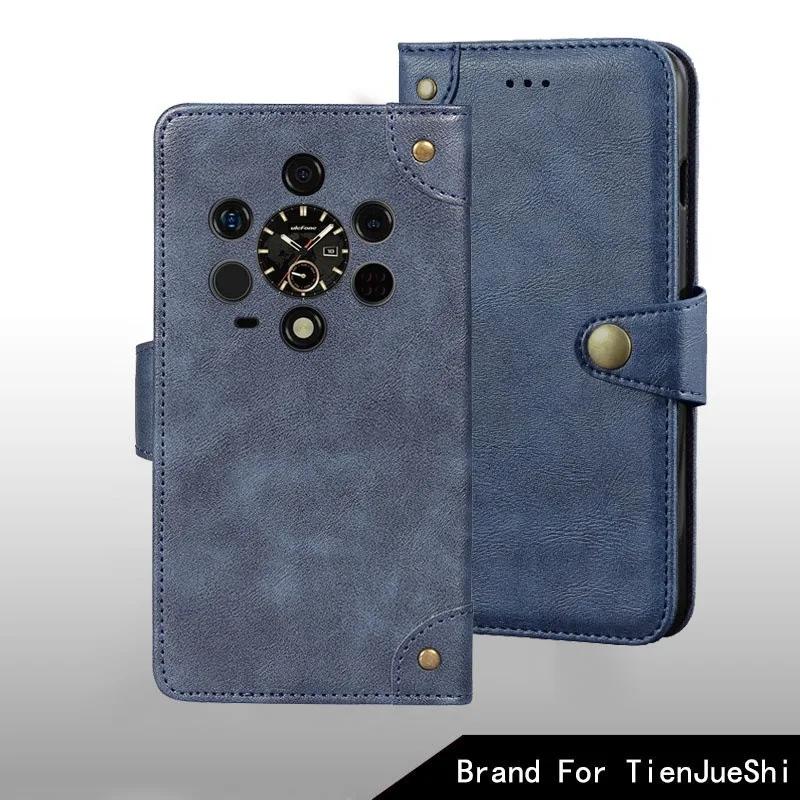 Premium Metal Buckle Retro Leather Back Case Cover - Rugged Phone Accessories