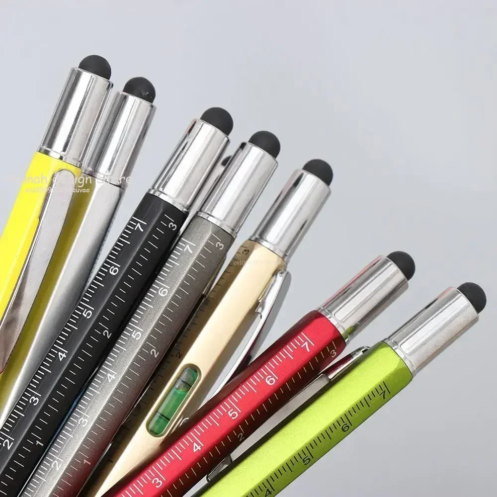 Multifunction Pen Capacitive Pen with Screwdriver Spirit Level Ballpoint Pen Mobile Phone Screen Touch Gadgets Construction Tools
