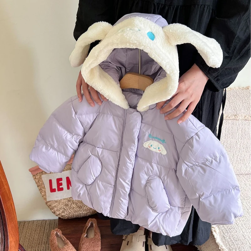 

Sanrio аниме Kawaii Cinnamoroll толстое пальто с капюшоном зимнее милое мультяшное повседневное Стеганое пальто Одежда Игрушки для девочек