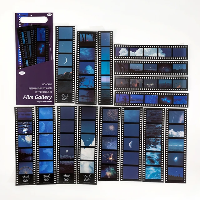 Mr Paper 8 Designs PET White Ink Strip Sticker Pack Film Image Gallery Series Creative Handbook DIY Decorative Sticker G