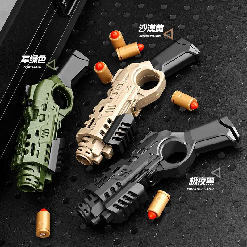 EDC Nylon Spray Gun Fired Ejected Soft Bullet Pistol Fidget Spinner Multi playability Decompression Ratchet Flip Push Slider Toy