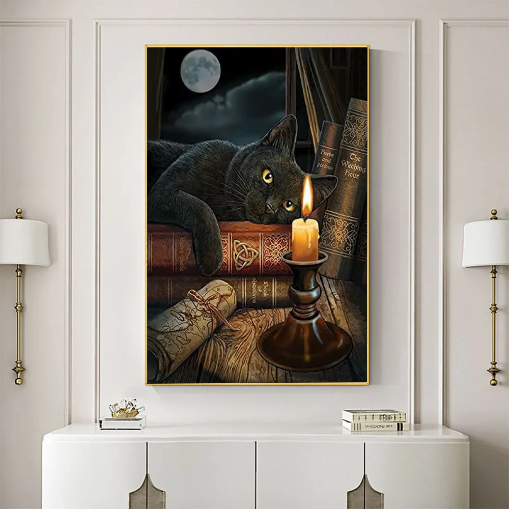 Cross Stitch Kit Cross Stitch Tools Animal Cat DIY Embroidery Cross Stitch 11CT Kits Craft Needlework Set Printed Canvas Cotton Thread Home Decoration