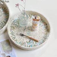 Colorful Shells Decorative Storage Tray Jewelry Earrings Organizer Trays Decorative Dresser Table Desktop Cosmetics Container 1