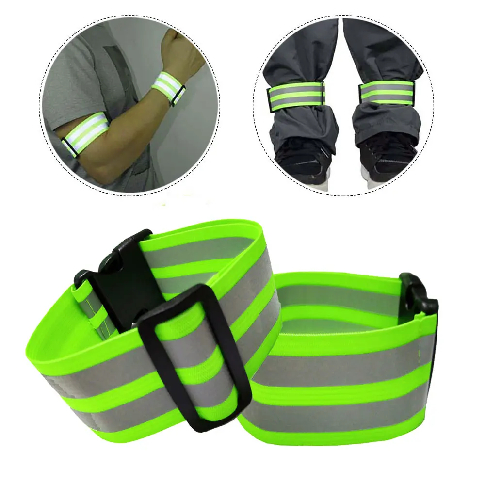 1Pc Adjustable Reflective Bands for Running Safety Reflective Belt Night Safety Gear for Arm Wrist Waist Ankle Leg