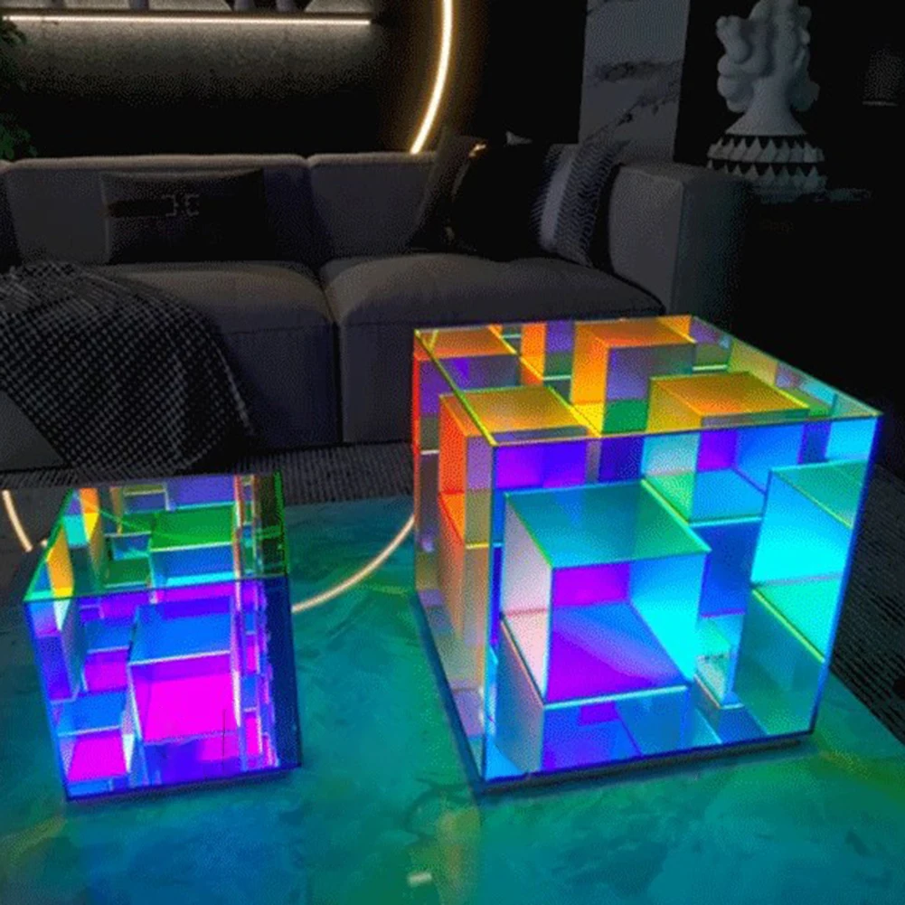 

3D художественный куб, акриловая лампа, креативная декоративная настольная лампа, лампа с изменением цвета, подарок на день рождения для женщин, мужчин и детей
