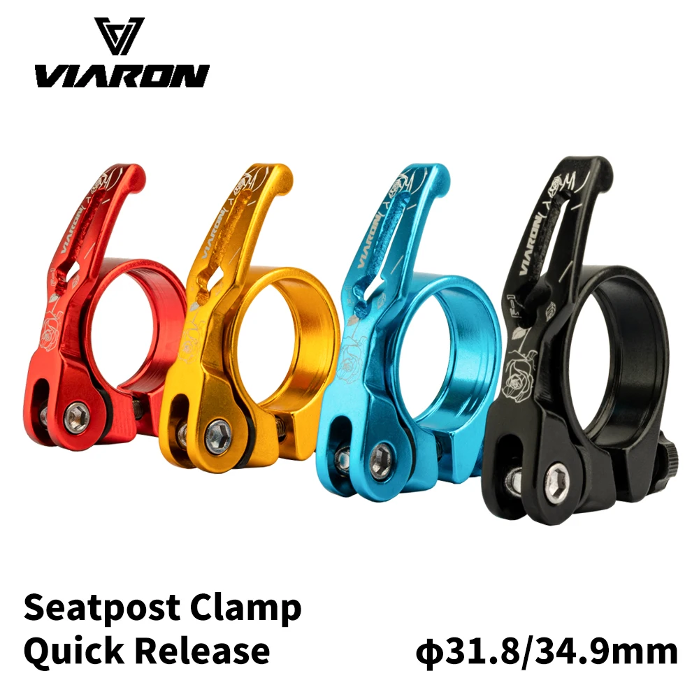 VIARON MTB Bike Seatpost Clamp Quick Release 31.8mm/34.9mm Bicycle Seatpost Mount Clamp for Cyciling Parts