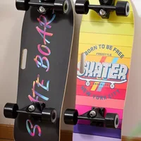 Electric Skateboard Remote Control Hub Motor Longboard Cruiser Commuter Adult Youth Portable LED Lights High Speed Pink Black