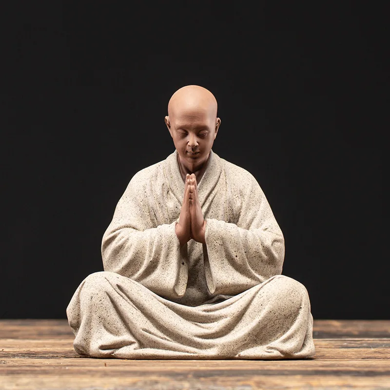 Zen Monk Buddha Statue Decorations Creative Home Accessories Study Desktop Living Room Office Ceramic Ornaments | Дом и сад