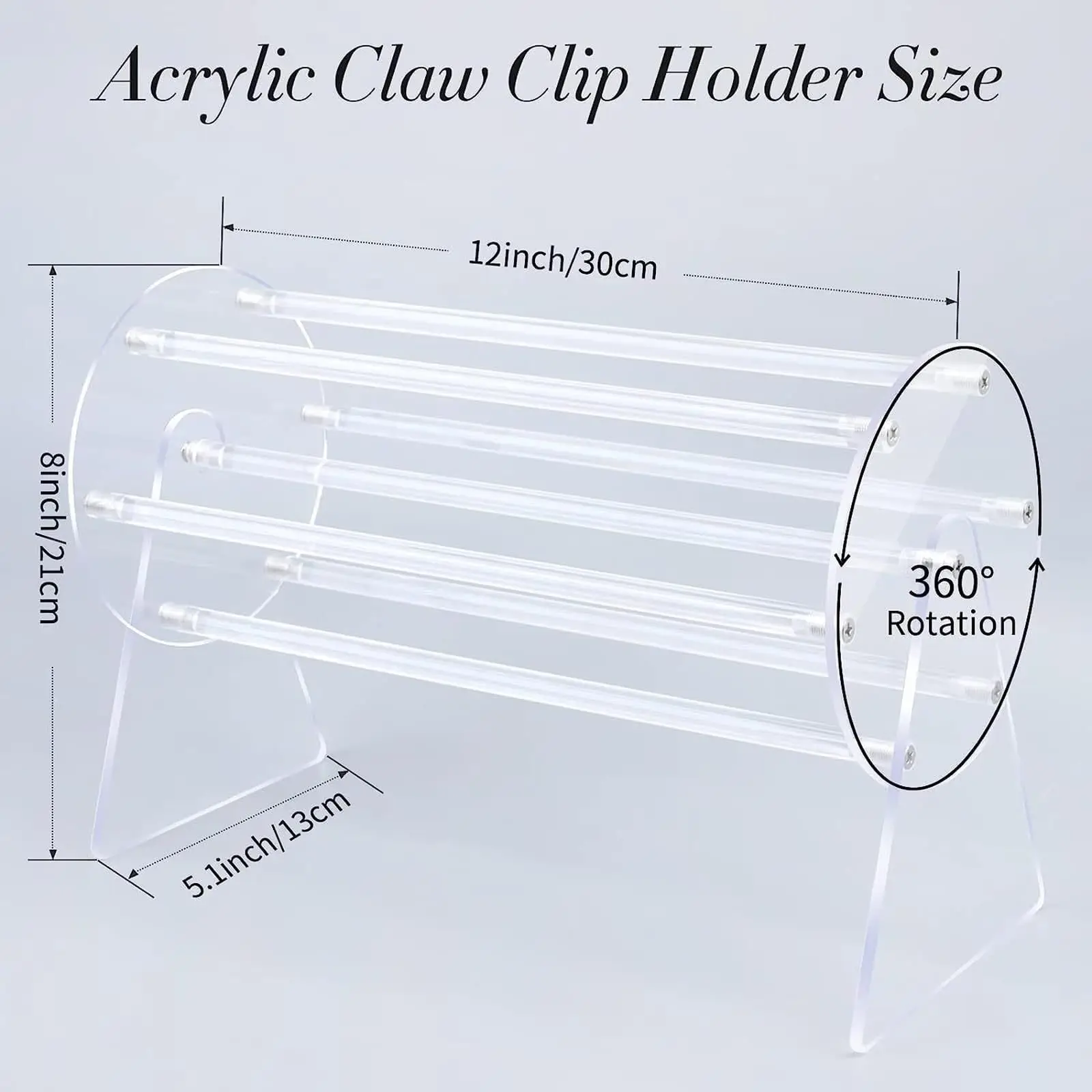 Acrylic Headband Display Stand Hair Tie Storage Rack Rotating Claw Clip Organizer Holder Clear Display Stand Hairband Bands Box 3