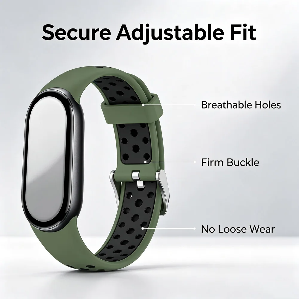 Premium Silicone Sport Strap for Smartwatch - Comfortable Replacement Wristband Accessory
