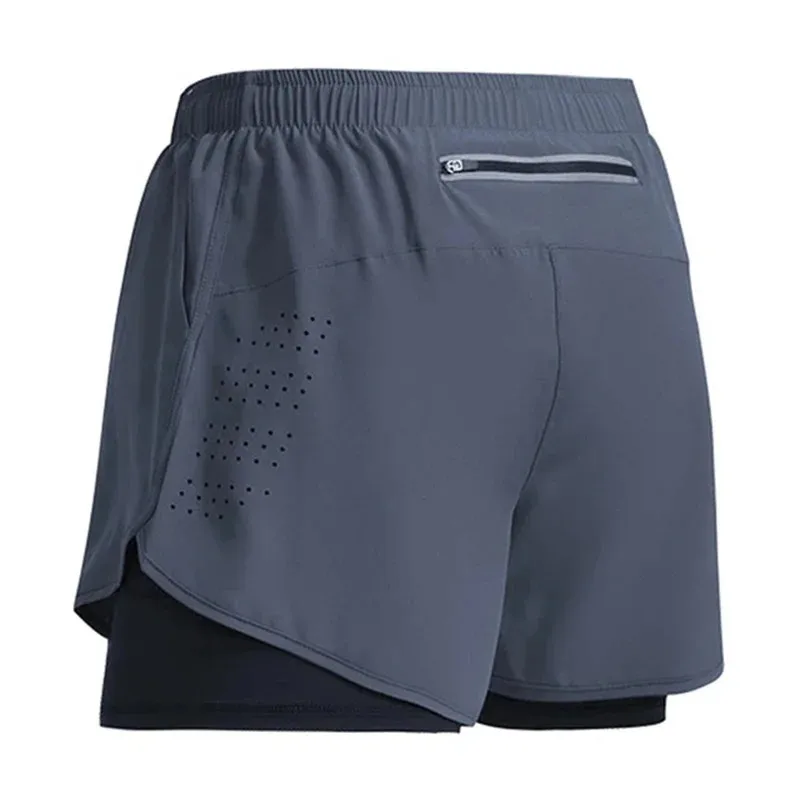 2024 New Men's Fitness Training Shorts Summer 2 In 1 Quick Dry Gym Beach Running Double-deck Shorts Outdoor Sportswear Men 3