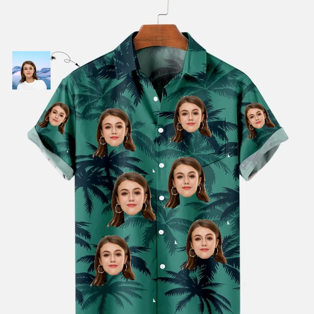 CustomAlohaShirtTropicalFloralHawaiianShirtwithFace