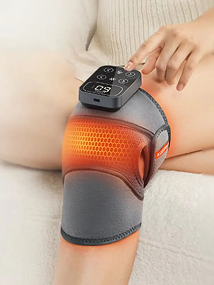 Electric Heating Therapy Knee Vibration Massager Leg Joint Physiotherapy Elbow Warm Wrap Arthritis Pain Relief Knee Pad Massage