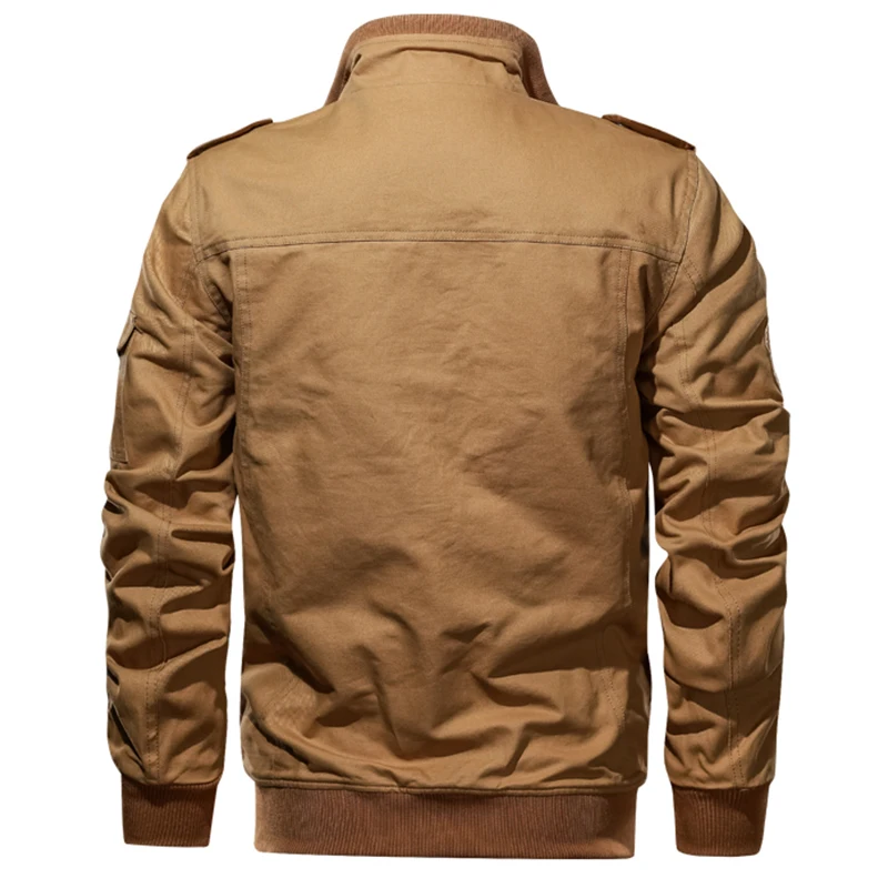 Bomber Jacket Spring Autumn Men Fashion Casual Multi Pocket Jacket Coat Outdoor Windbreaker Sport Slim Military Jackets Male 6XL 3