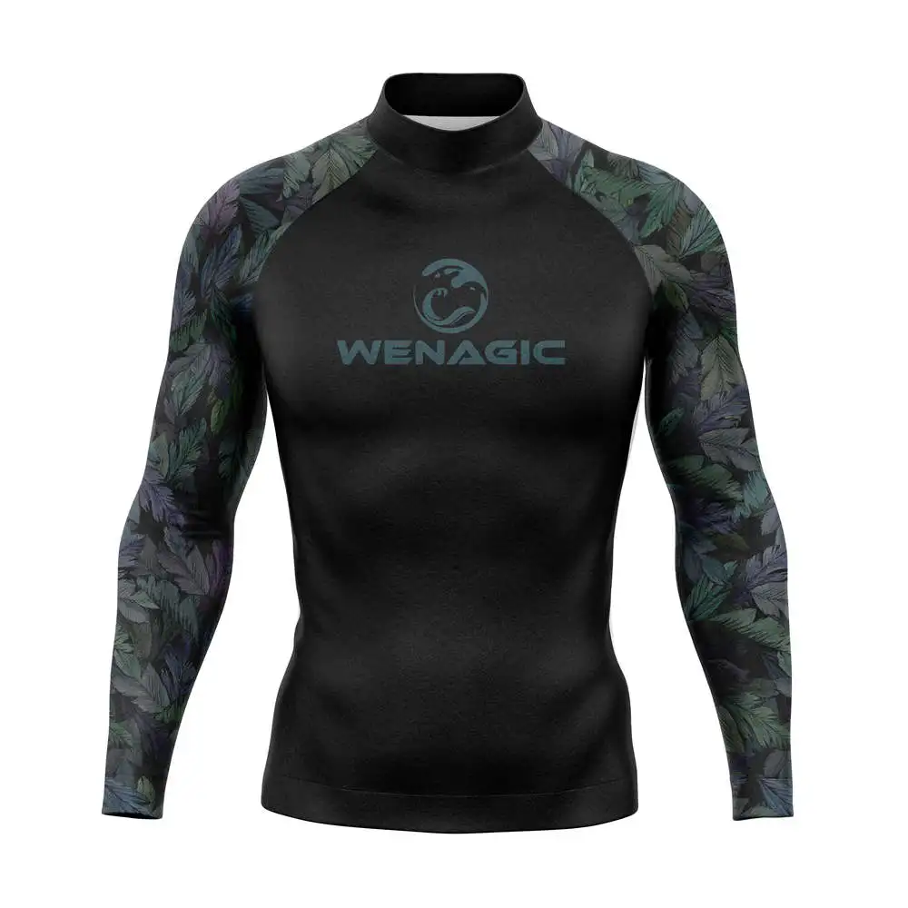 Men Swimsuit Swimming T-shirt Beach UV Protection Swimwear Rash Guard Long Sleeve Surfing Diving Swimsuit Surf T-shirt Rashguard