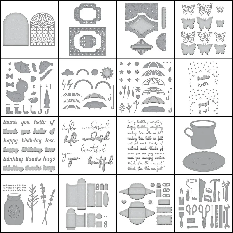 

16 Collections New Design Craft Metal Cutting Die Cut Dies Decoration Scrapbook Album Paper Card Craft Embossing Die Cuts