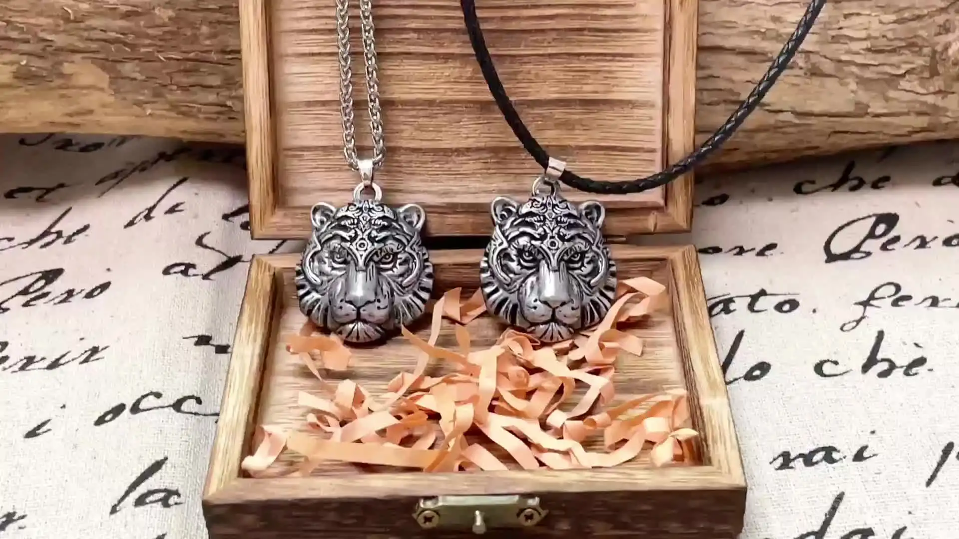 GulCean Collar De Tigre Para Hombre, Acero Inoxidable Dorado, Estilo Punk, Estilo Vikingo, Anime, Estético, Anime, Feroz, Cabeza De Tigre Feroz, Collar Con Dije De Cabeza De Tigre Feroz, Sin Níquel