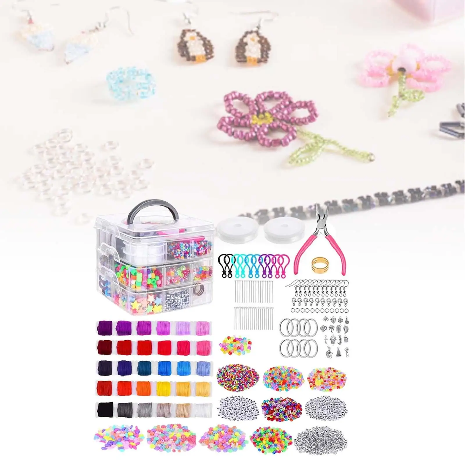 Peirich Jewelry Making Bead Kits, Includes 44 Colors Embroidery