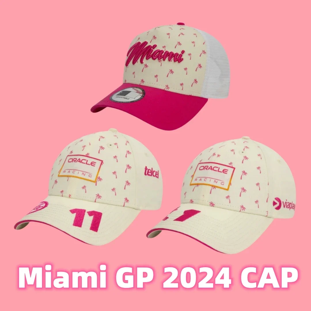 Шапка Checo Перес Майами GP 2024, кепка F1 Bull Team, бейсбольная кепка, Max Verstappen Майами, аксессуары Формула 1, кепка фаната-тракер