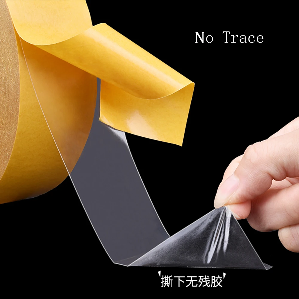 5mm PET 양면 테이프 투명 Traceless 고온 방지 초박형 양면 테이프 0.05mm 두께 2롤