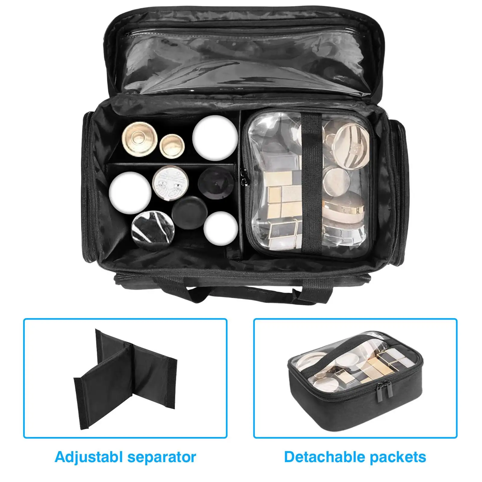 Makeup Bag Multipurpose Cosmetic Organizer Case for Hair Tools Brushes Men 1