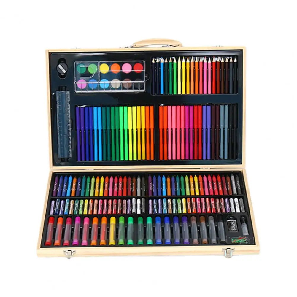 145pcs Kids Art Set Children Drawing Set Water Color Pen Crayon Oil Pastel  Painting Drawing Tool