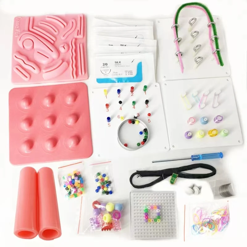 

3D Suture Simulator Training Wound Suture Practice Pad Inclue Clip Ball Module and Perforation Model Suturing Kit for Medical