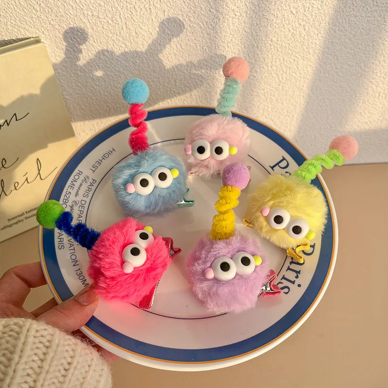 

1 шт., забавная милая плюшевая заколка-клипса на осень и зиму для женщин и девочек