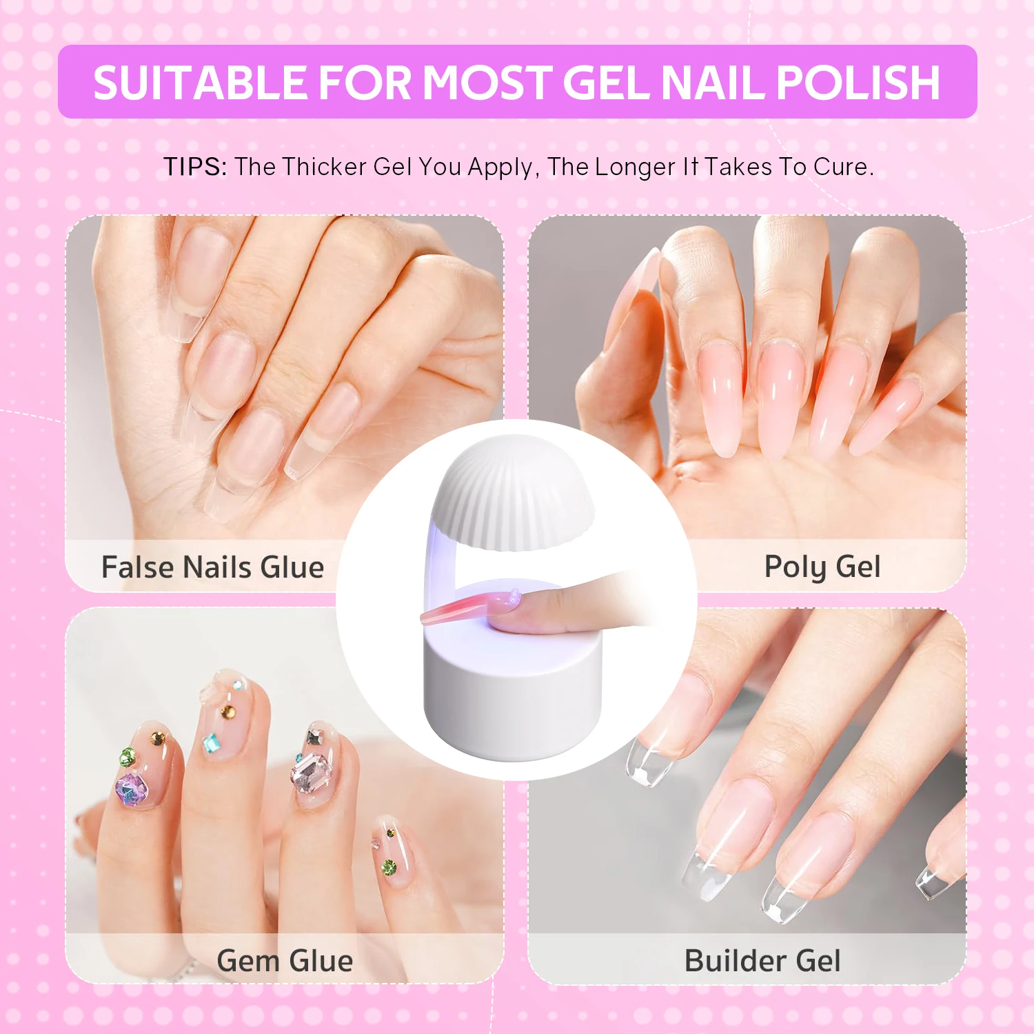 New Nail Drying Lamp 6LED Lamp Mini Nail Dryer UV Lamp Manicure Machine With USB Cable Gel Nail Polish Dryer Home Travel Use 6