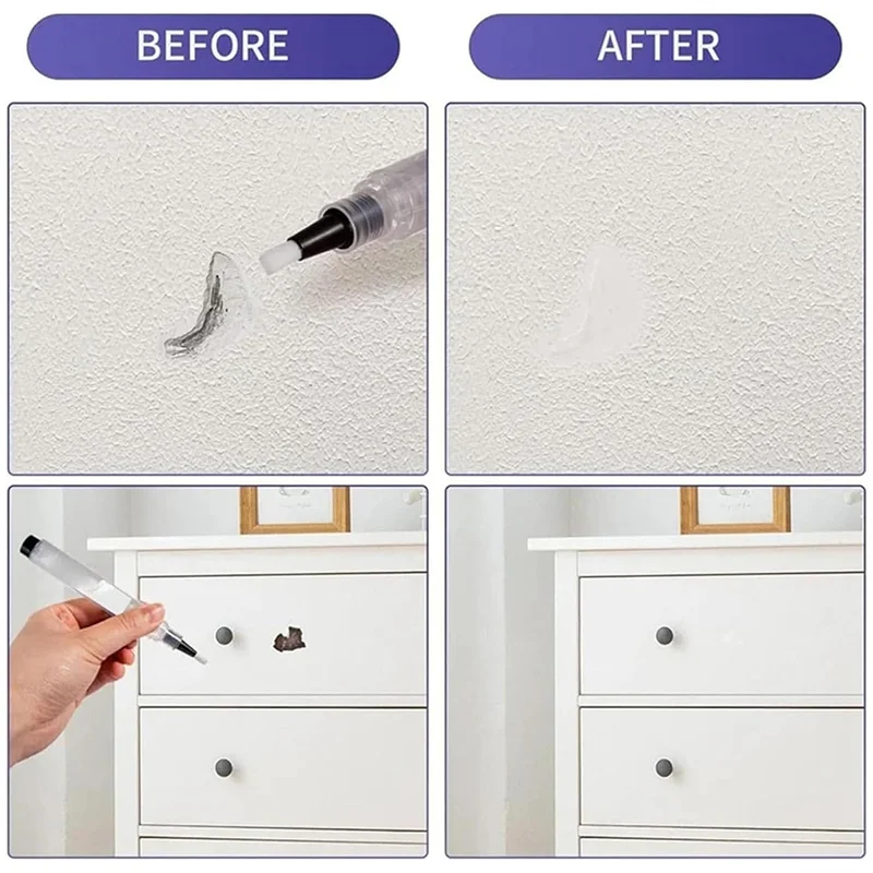 Fillable Touch Up Paint Pen Brush, 6Ml Multifunctional Pens For Home Repairs (6 Pcs)