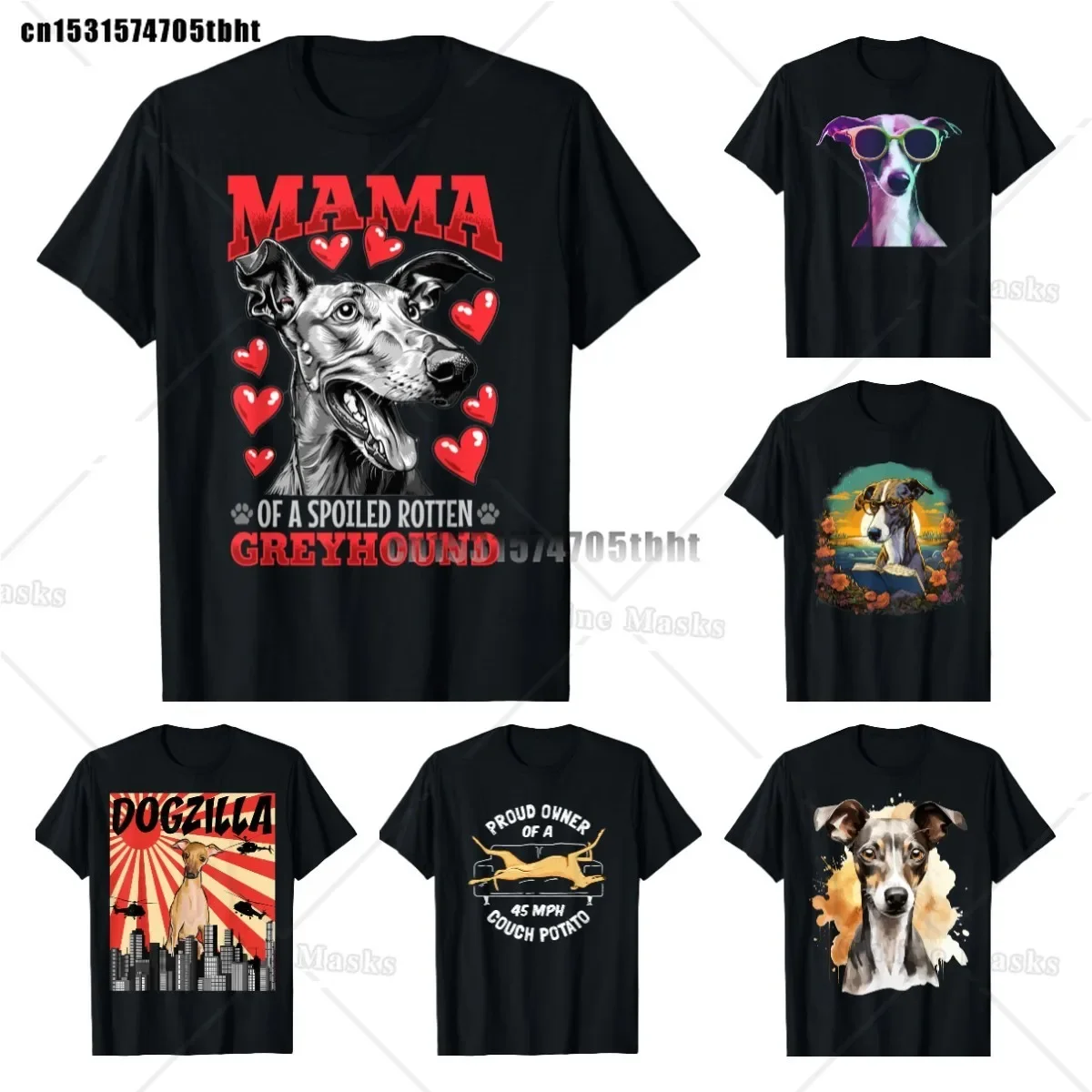 

Greyhound Dog Breed Mama of A Spoiled Rotten Greyhound T-Shirt Punk Men Tees Summer Clothing Cotton Crewneck TShirt
