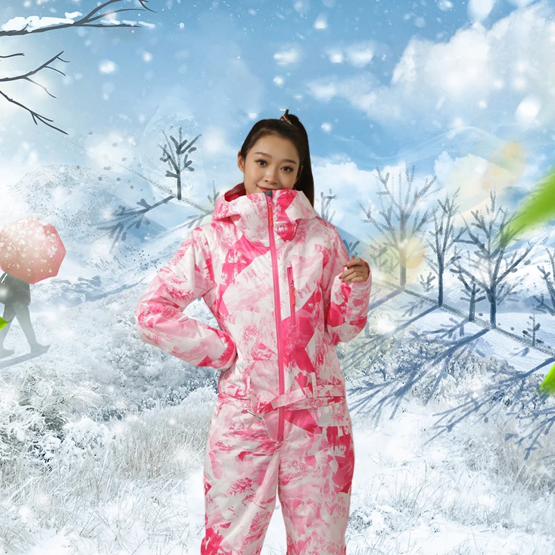 Winter Women Snowboarding One Piece Thick Warm Female Snowsuits Sport Heated Woman Jumpsuit Insulated Mountain Tracksuit Overall