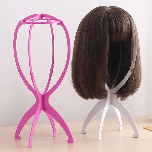 Portable Plastic Wig Stand Collapsible Wig Holder Durable Wig